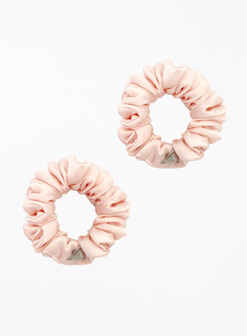 Alia Small Silk Scrunchie Set of 2 - Rose - The Particulars