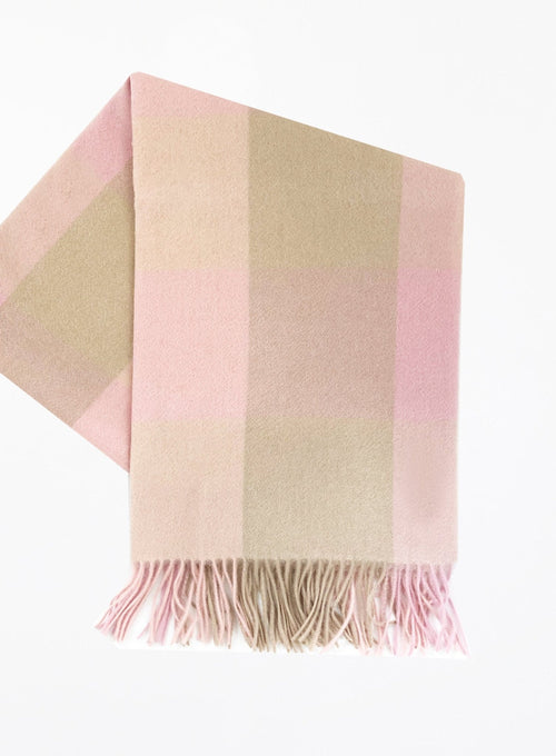 Beyza Cashmere Wool Blend Shawl - Rose - The Particulars