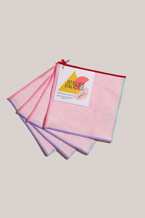 Candy Crush Linen Cocktail Napkins - The Particulars