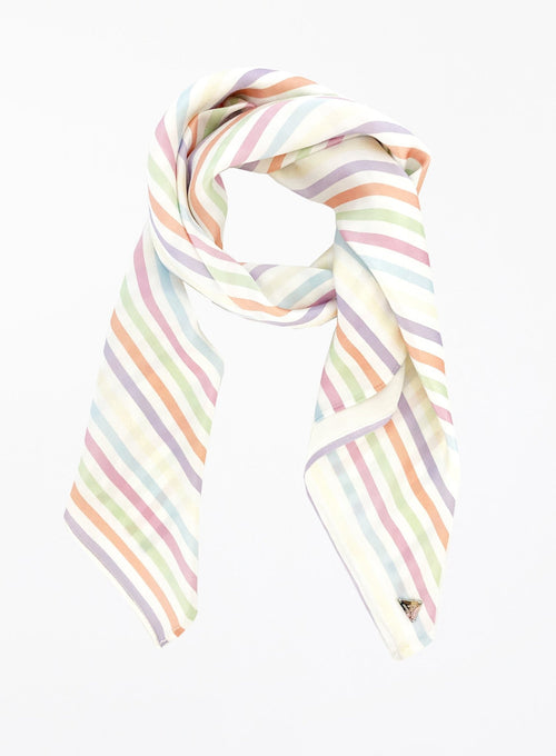 Charlotte Silk Square Scarf - Stripe - The Particulars