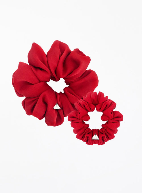 Lisson Scrunchies Set of 2 - Crimson - The Particulars