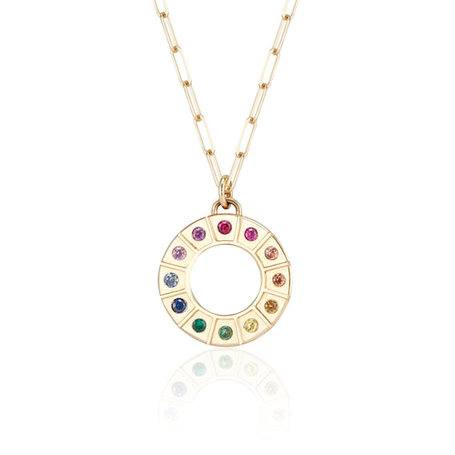 Original Olympia Pendant Necklace with Rainbow Gemstones - The Particulars