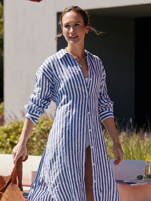 Amalfi Short Dress Striped - The Particulars