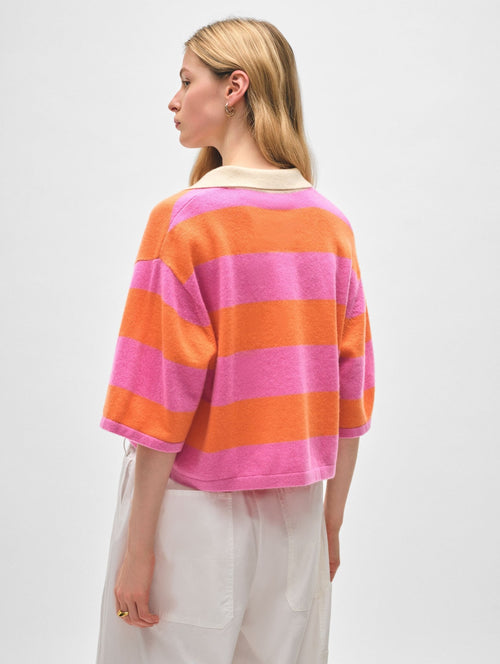 Cashmere Cropped Striped Polo - The Particulars