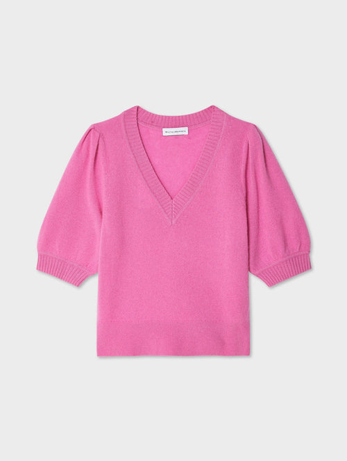 Cashmere Puff Sleeve V Neck - The Particulars