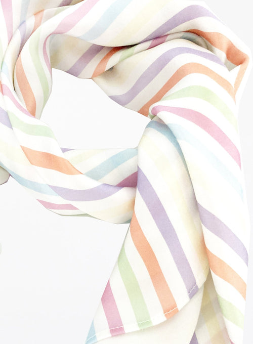 Charlotte Silk Square Scarf - Stripe - The Particulars