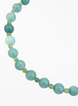 Clarette Blue Chalcedony Green Peridot Collar Necklace - The Particulars