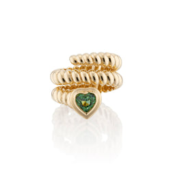 Eden Coil Love Ring with Green Tourmaline Gemstone - The Particulars