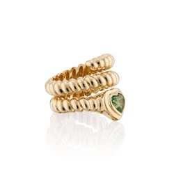 Eden Coil Love Ring with Green Tourmaline Gemstone - The Particulars