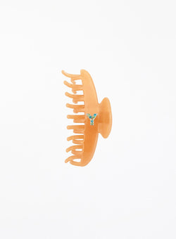 Leandra Initial Cellulose Acetate Hair Claw - Peach - The Particulars