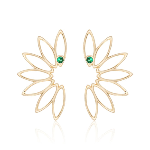 Magna Laurel Earrings with Emeralds - The Particulars